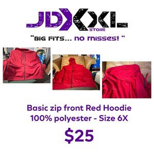 Basic zip front red hoodie